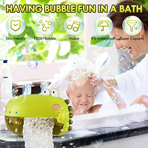 lehoo castle bath toys,toddler bath bubble machine bathtub toy dinosaur,250ml capacity,12 children?s songs, bathtime shower b