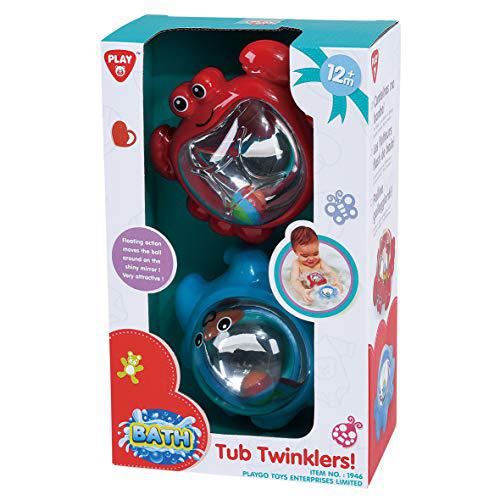 PlayGo Toys playgo octopus and crab rattle baby bath toy | floating plastic animal toys set | interactive fun bath time gifts| interior m