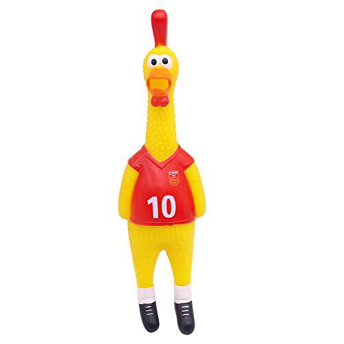 POPLAY 15inch rubber chicken squeeze chicken prank novelty pet toys