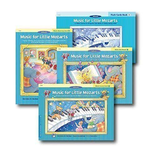 Alfred Music music for little mozarts level 3 - piano curriculem set - lesson book, discovery book, workbook and flash cards included