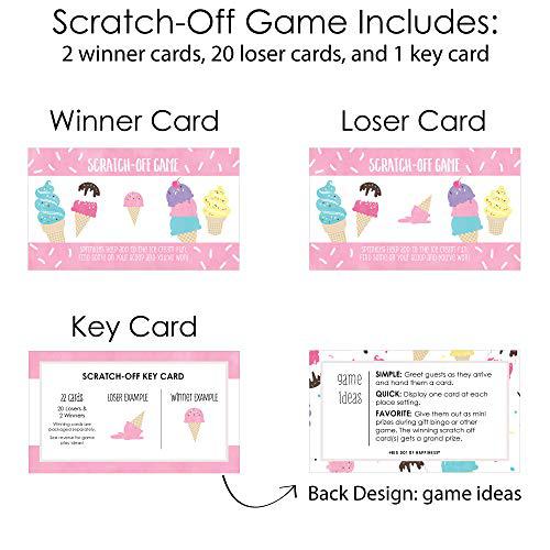 big dot of happiness scoop up the fun - ice cream - sprinkles party game scratch off cards - 22 count