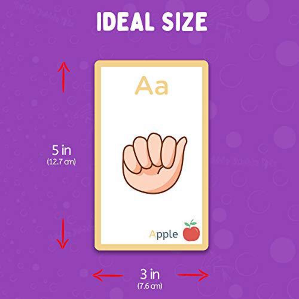Hubble Bubble Kids american sign language flash cards for kids - 180 asl flashcards to teach your baby, toddler or kid asl