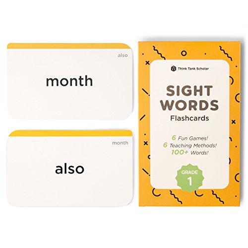 think tank scholar 1st grade sight words flash cards (first grade) | 100+ dolch & fry sight words | 6 games | 6 teaching meth