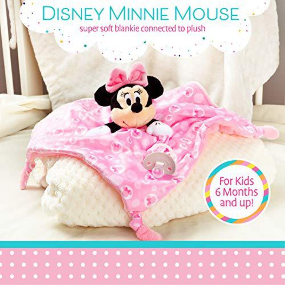 kids preferred disney baby minnie mouse plush stuffed animal snuggler blanket - pink
