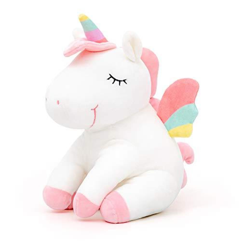 lazada unicorn stuffed animal plush toys girls gifts with rainbow wings white 12 inches