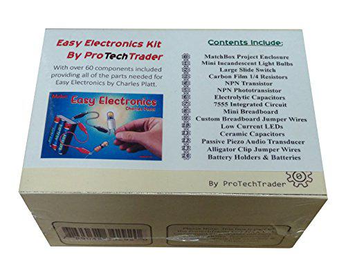 protechtrader make: easy electronics component pack - learn basic electronics with no tools for easy electronics by charles p
