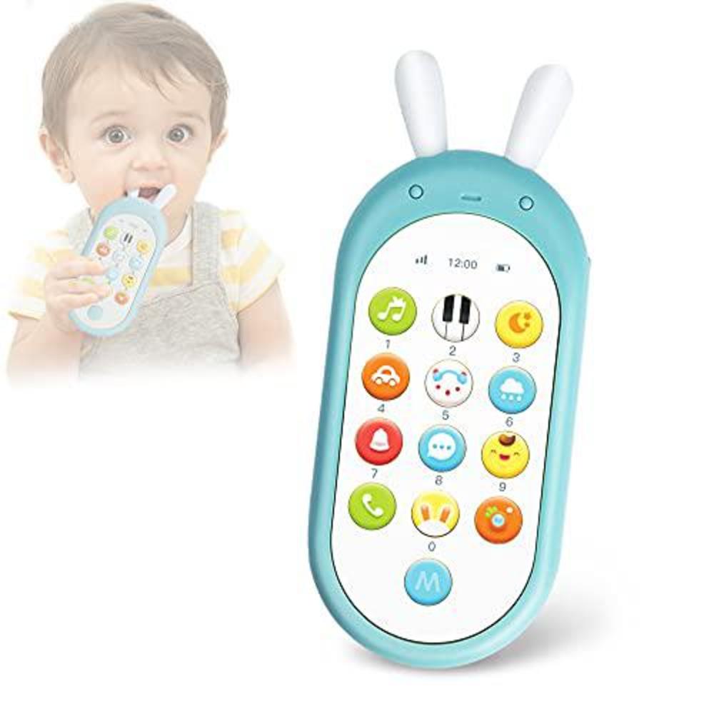 richgv kids mobile phone toy, electronic learning smartphone toy, interactive educational cell phone toys, with music lights 