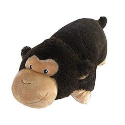ZooPurrPets monkey zoopurr pets 19" large, 2-in-1 stuffed animal and pillow with embroidered eyes | expandable cushion | premium soft plu