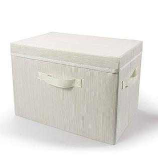 Ailina Collapsible Storage Bins With Lids Slub Fabric Decorative Box Handles Sy Basket For Clothes Ailina Collapsible Storage Bins, Collapsible Storage Containers With Lids