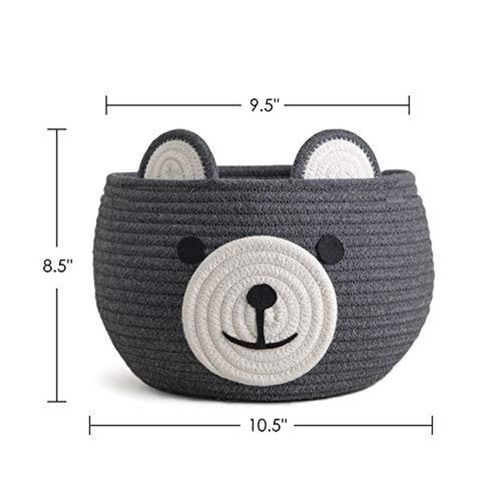 cherrynow cute bear round basket - cotton rope baskets in living room woven baby shower basket bedroom storage bakset for chi