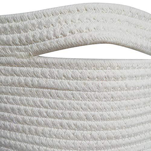 gocan extra large laundry basket 22" x 22"x 14" xxxl cotton rope woven basket for blankets storage basket with handles for li
