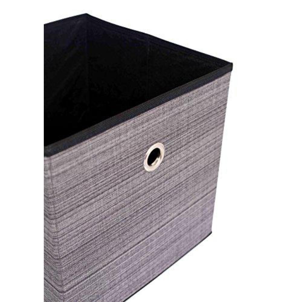 internet\'s best internet's best canvas storage bin - durable storage cube box basket container - clothes nursery toys organizer - grey