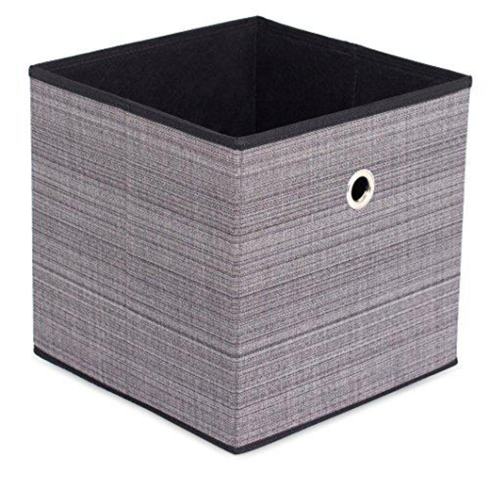 internet\'s best internet's best canvas storage bin - durable storage cube box basket container - clothes nursery toys organizer - grey