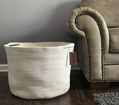 Irgonomico Cotton Rope Storage Baskets 23 6 X17 7 X13 8 Extra Large Boho Blanket Basket Living Room Woven Toy Bin For Blankets Irgonomico Cotton Rope Storage Baskets, Extra Large Toy Storage Baskets