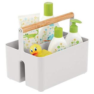 MDesign Plastic Shower Caddy Storage Organizer Basket with Handle