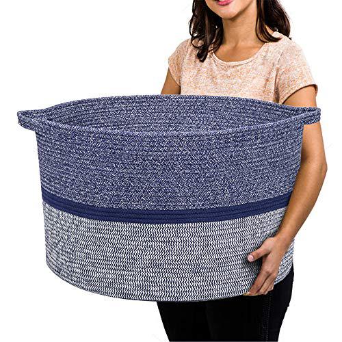 R RUNKA runka extra large storage basket 22" x 14", soft woven large basket with handles,extra large basket and organizer for laundry