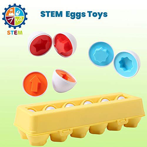 dimple fun egg matching toy - toddler stem easter eggs toys - shape recognition toys for kids - educational color sorting toy