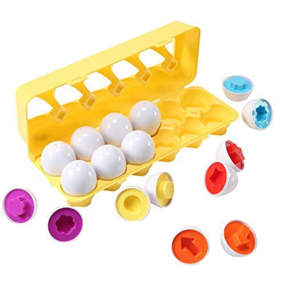dimple fun egg matching toy - toddler stem easter eggs toys - shape recognition toys for kids - educational color sorting toy