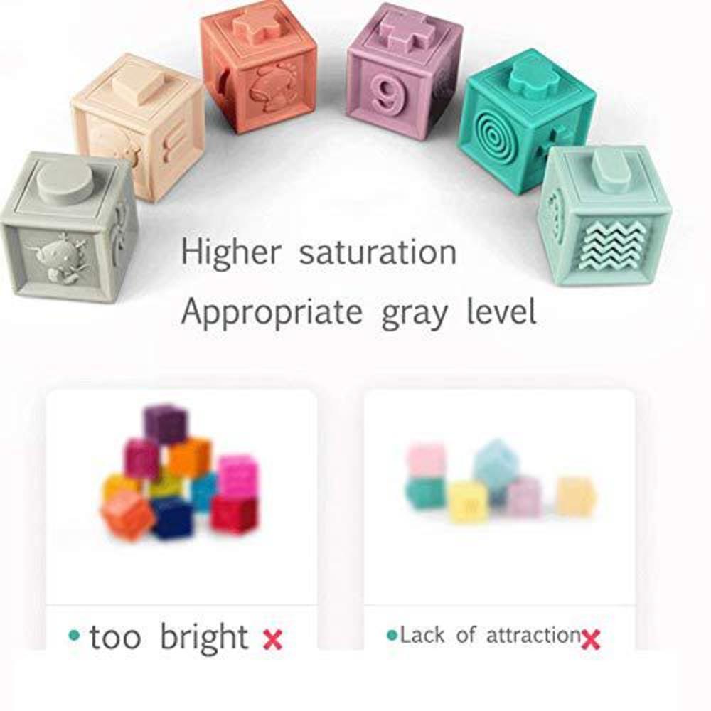 Litand soft stacking blocks for baby montessori sensory infant bath toys for toddlee toddlers babies 6 9 month 1 2 year old