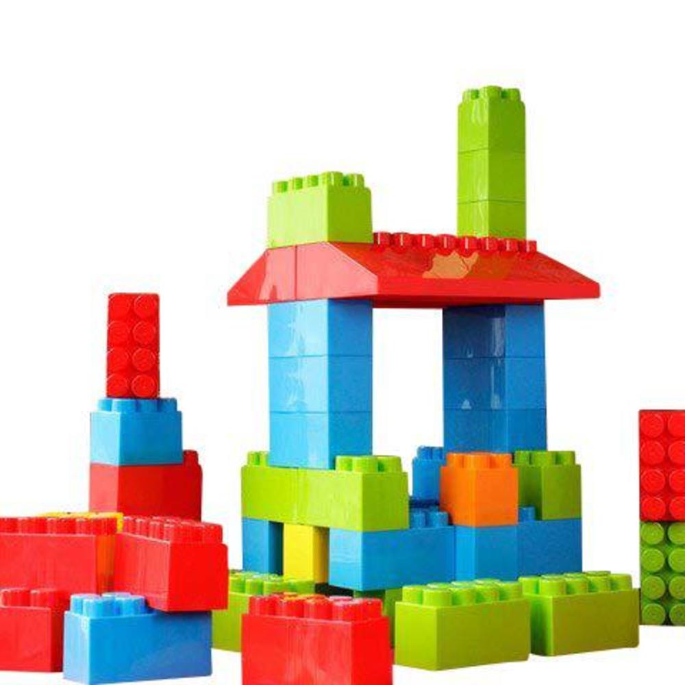 massbricks jumbo plastic building blocks - 86 pieces giant toddler bricks kids, boys, girls age 1 - 8 play large educational,