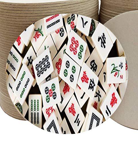 debbie\'s designs mahjong tiles mah jong tiles 3.5 inch round thick pulp coaster 18 pack by debbie's designs
