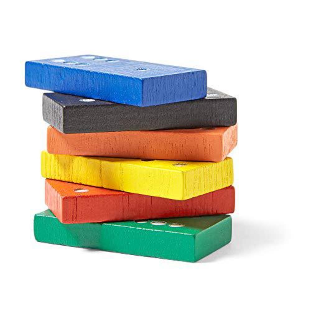 hand2mind wood, assorted colors, dominoes double-six classroom kit (6 sets of 28)