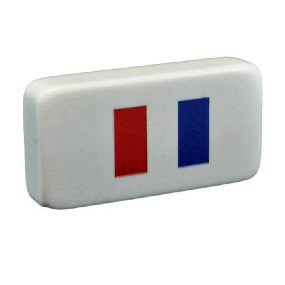 marion white double six domino with french flag engraved in velvet case