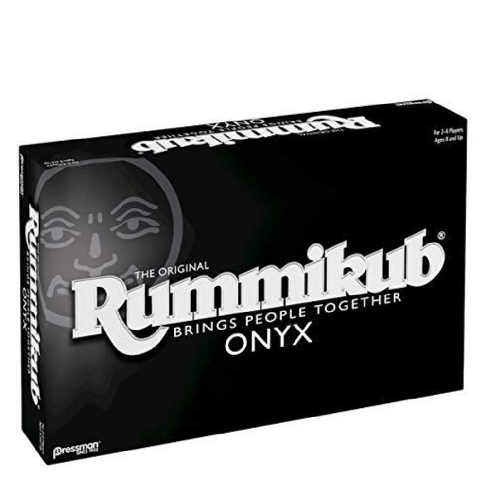 Pressman Toy rummikub onyx edition - sophisticated set with unique black rummikub tiles and vibrantly-colored engraved numbers by pressman
