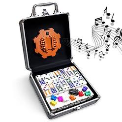 Yinlo Dominoes Set With Sound Effects, Mexican Train Dominoes For Travel, 91 Tiles Double12 Colored Dominoes Game Set With Alumi