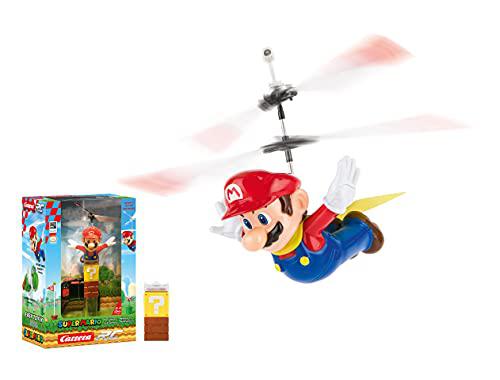 carrera rc - officially licensed flying cape super mario 2.4ghz 2-channel rechargeable remote control helicopter drone toy wi