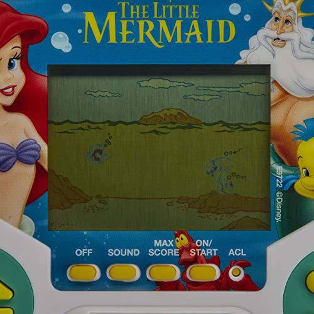 hasbro gaming tiger electronics disney's the little mermaid electronic lcd video game, retro-inspired edition, handheld 1-pla