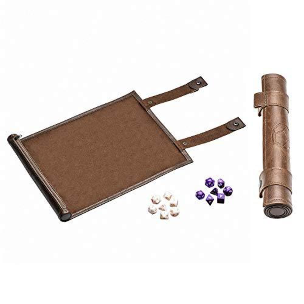 fomyhot dice tray and rolling folding mat compatible with dnd dice scroll mat holder storage holds up to 2 sets of dice(included) for