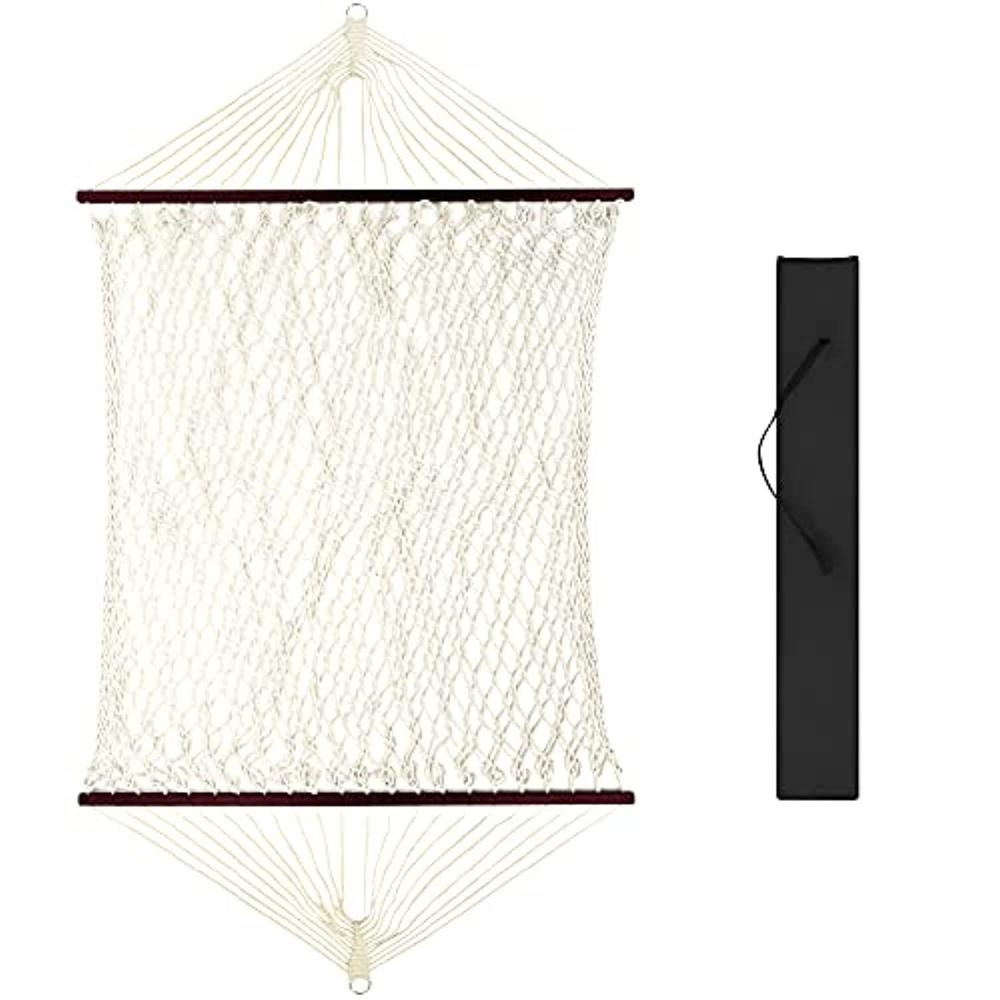 best choice products 2-person woven cotton rope double hammock for porch, backyard, patio, w/spreader bars, carrying case