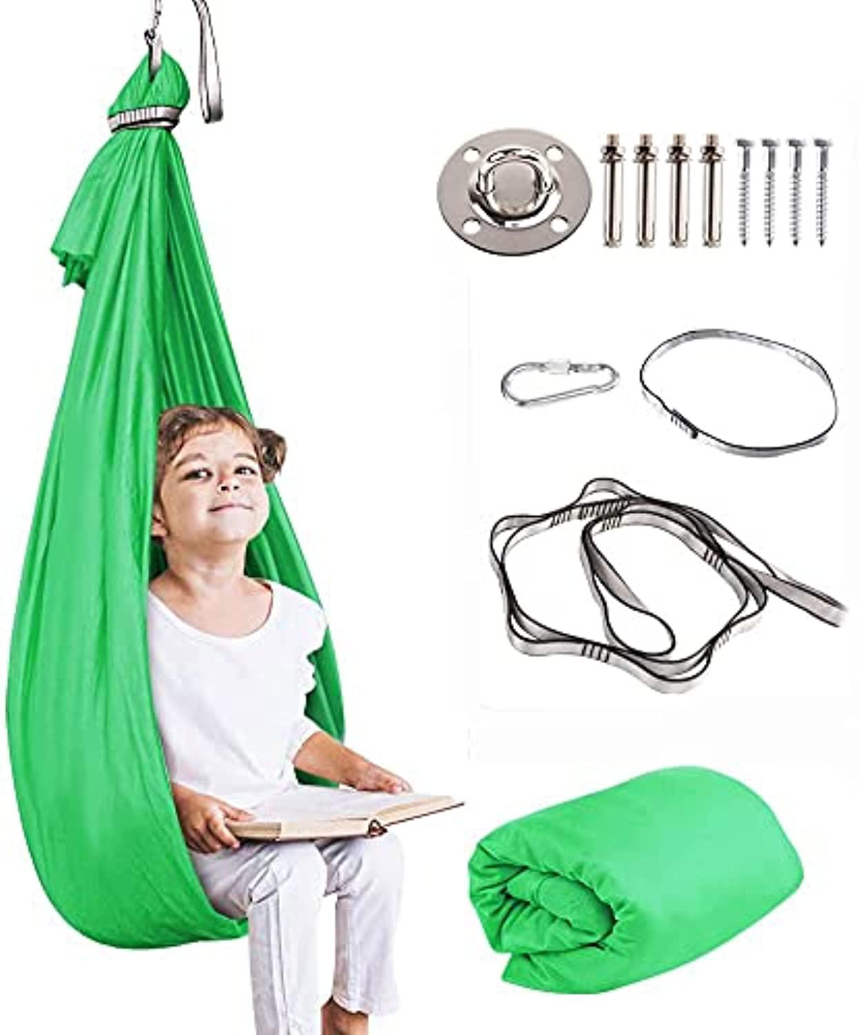 Aokitec therapy swing for kids with special needs (hardware included) sensory swing snuggle swing indoor adjustable aerial yoga for c