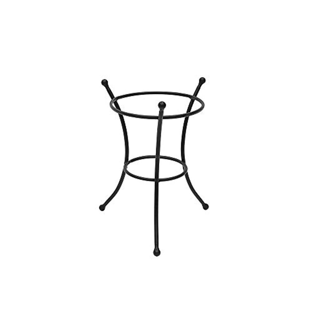 achla designs gbs-20 multi-use, small wrought iron metal plant birdbath bowl stand flowerpot holder, 8", black