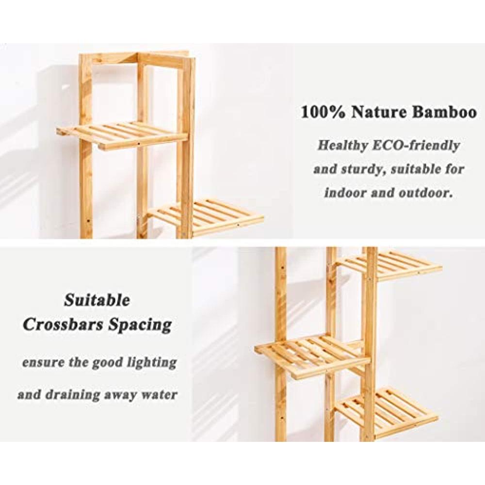 COPREE bamboo 6 tier 7 potted plant stand rack multiple flower pot holder shelf indoor outdoor planter display shelving unit for pat
