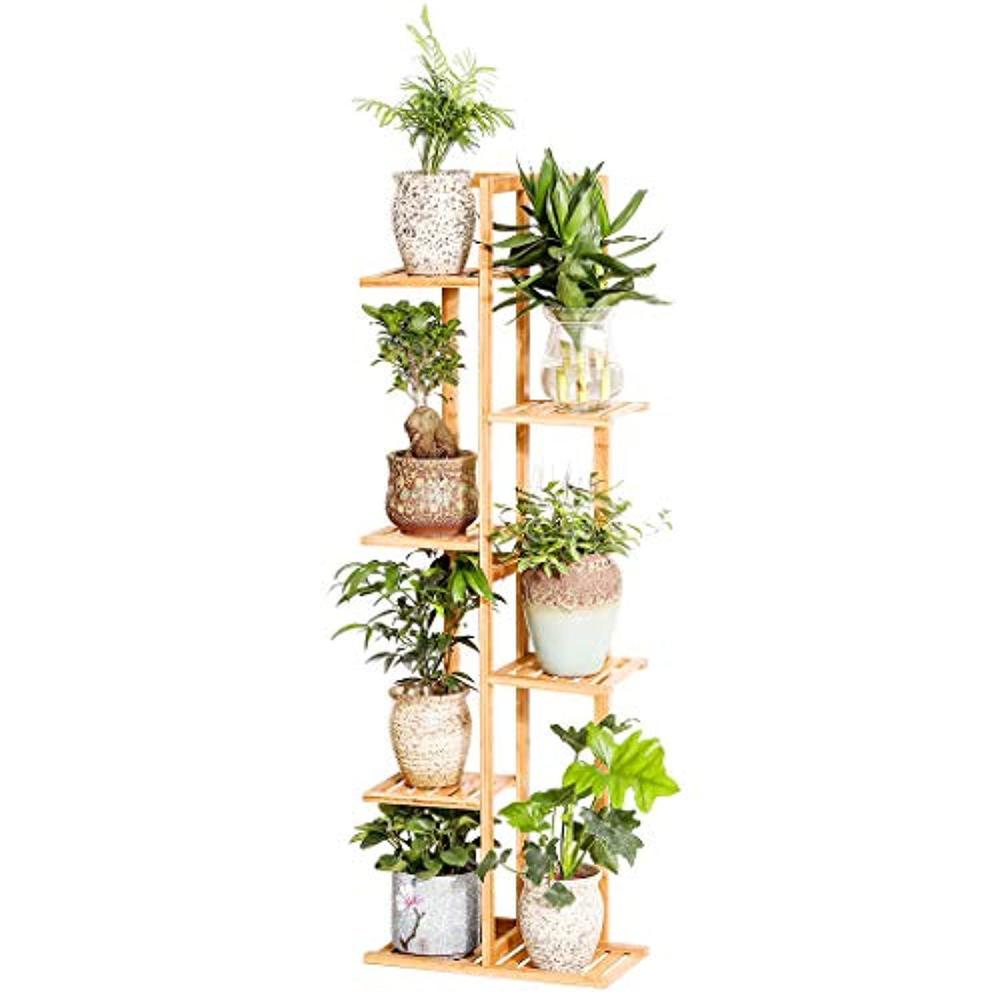 COPREE bamboo 6 tier 7 potted plant stand rack multiple flower pot holder shelf indoor outdoor planter display shelving unit for pat