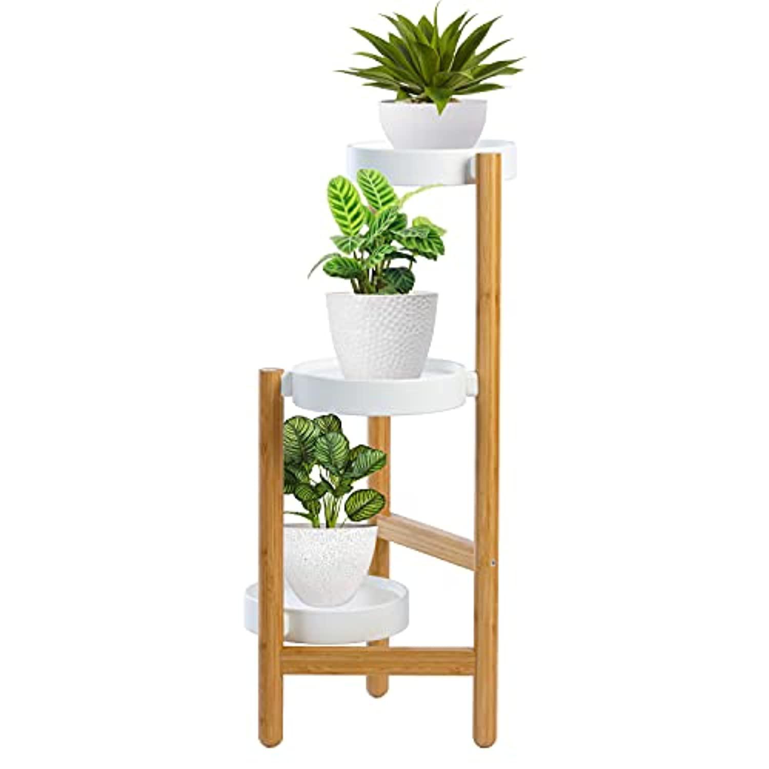 9 plus 3-tier bamboo plant rack, plant stand shelf unit holder indoor and outdoor