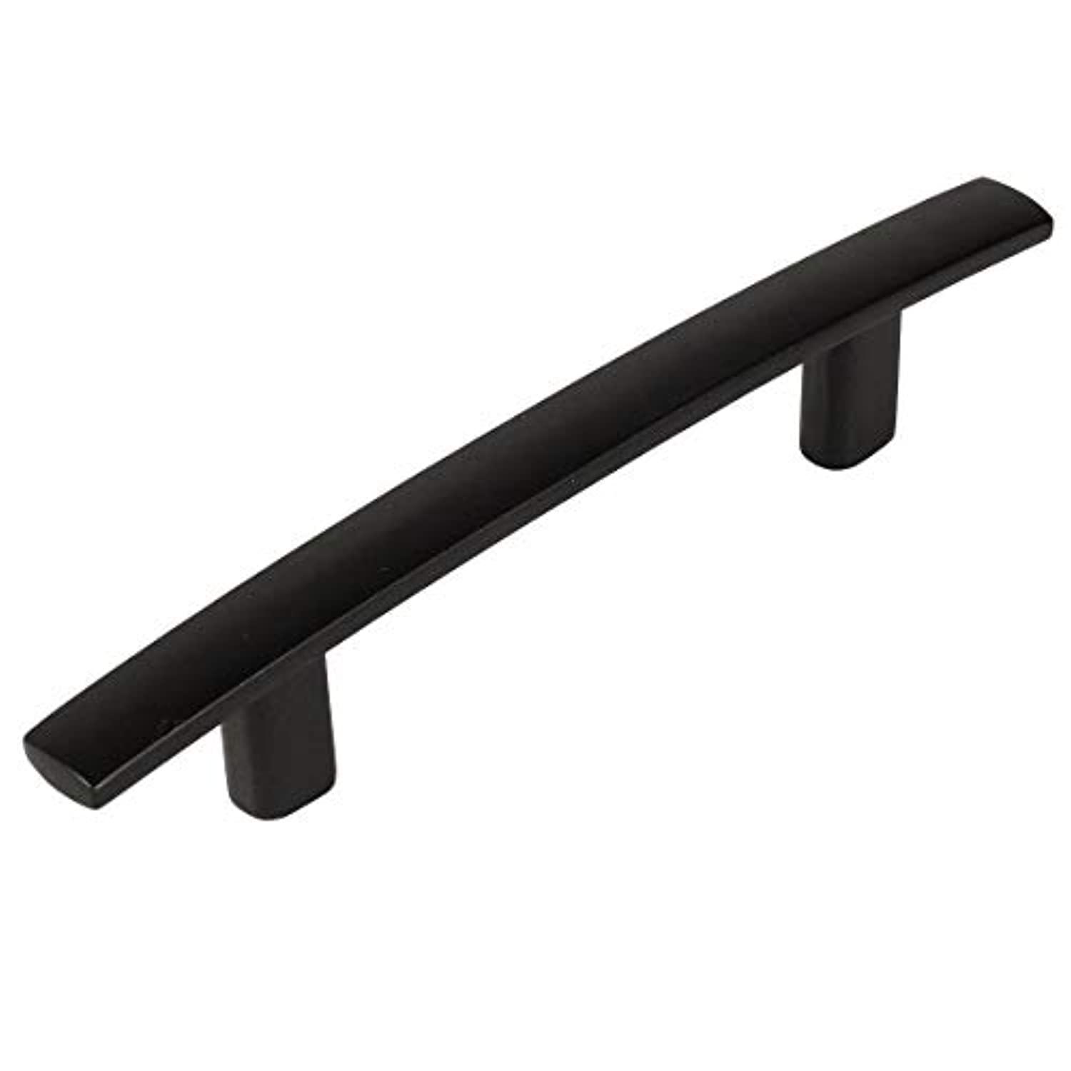COSMAS 10 pack - cosmas 2363-3.5fb flat black subtle arch cabinet hardware handle pull - 3-1/2" inch (89mm) hole centers