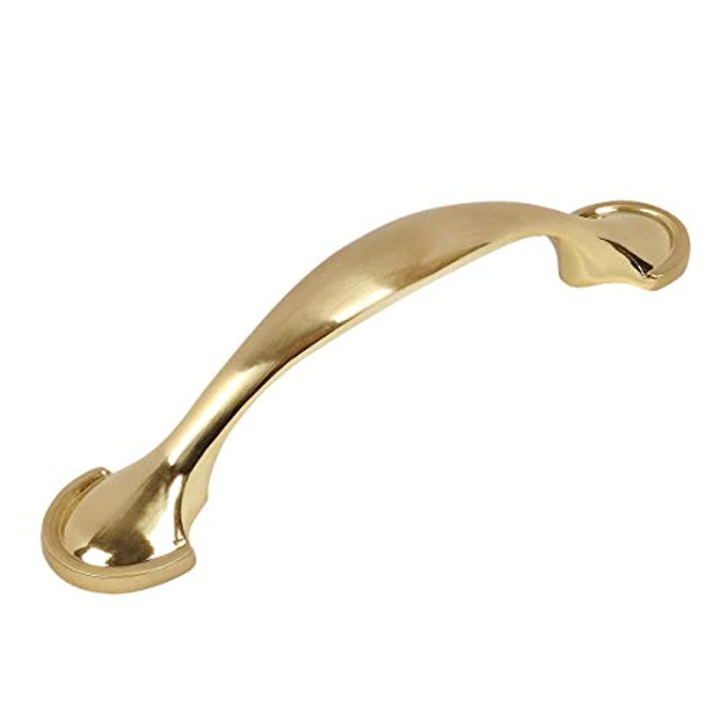 COSMAS 25 pack - cosmas 6632bb brushed brass cabinet hardware handle pull - 3" inch (76mm) hole centers