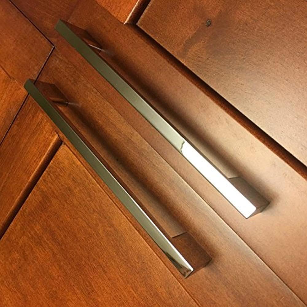 southern hills polished chrome cabinet pulls | 6.25" screw spacing | pack of 5 | modern chrome drawer pulls | silver kitchen 