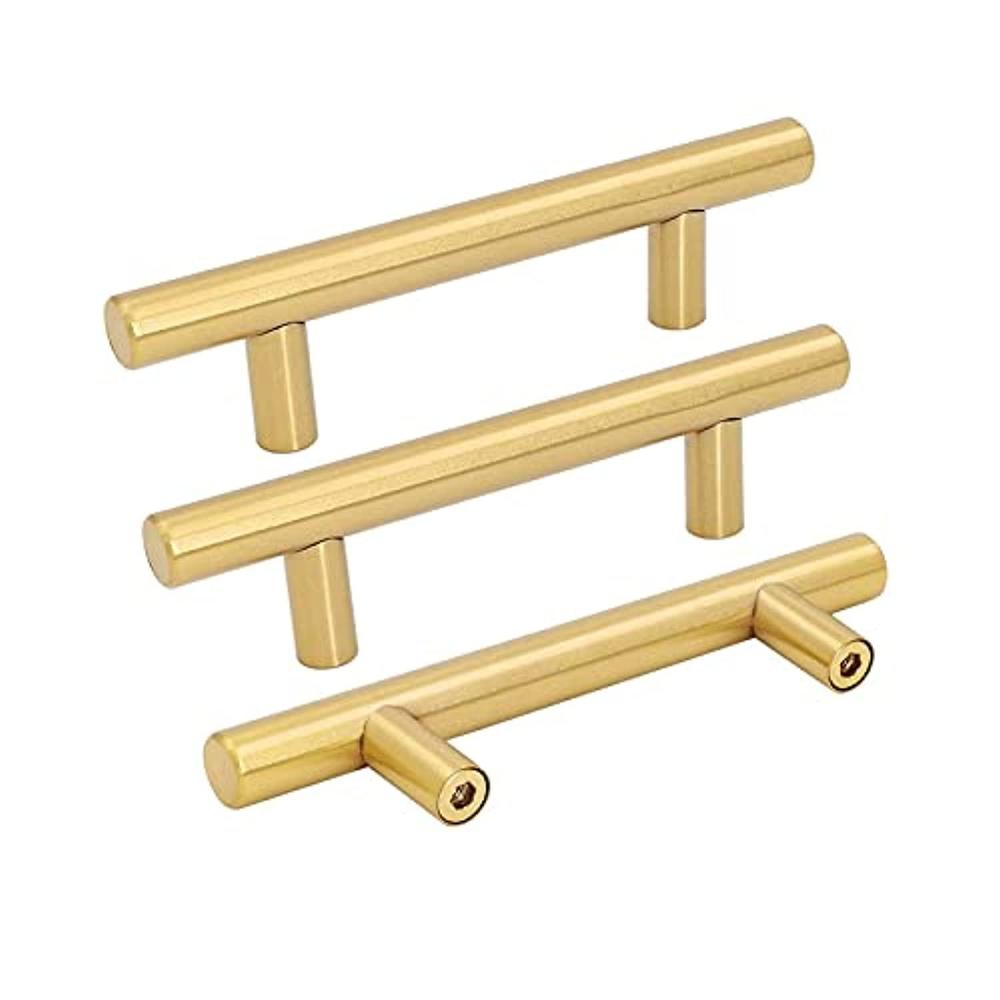 Goldenwarm 10 pack goldenwarm brushed gold cabinet pulls brass drawer pulls - ls201gd76 kitchen cabinet door handles and knobs 3 inch ba