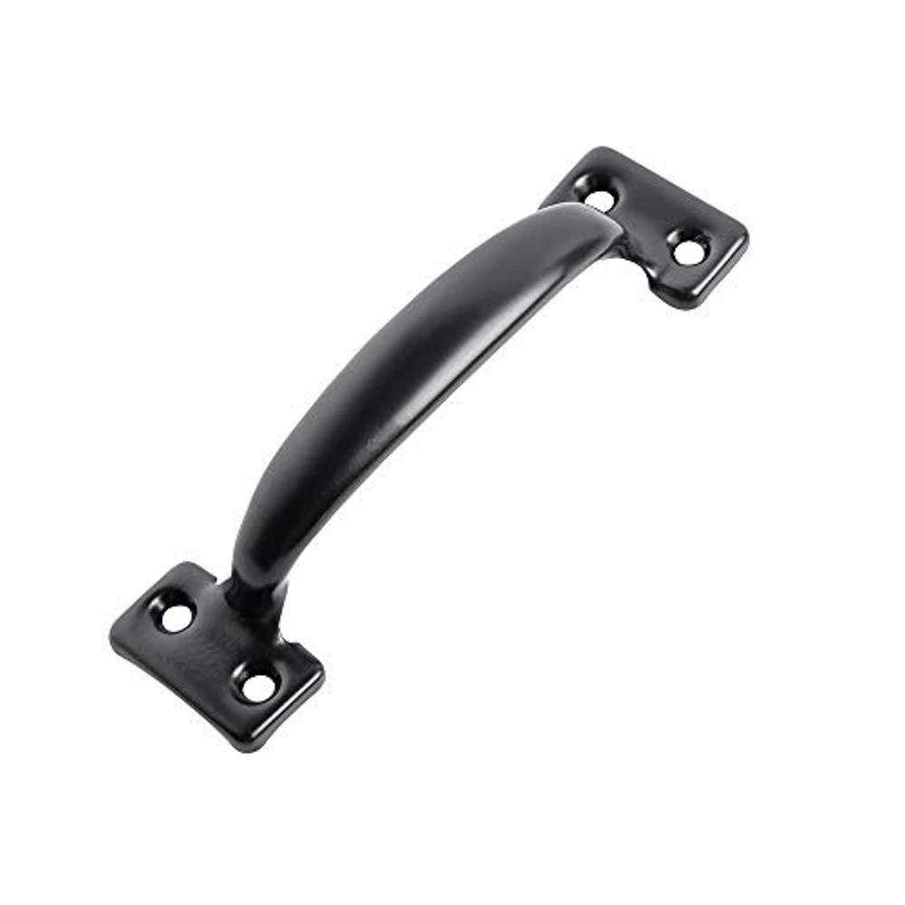 home master hardware 5-3/4 inch gate pull door handle black coated finish with screws for gate kitchen furniture cabinet clos