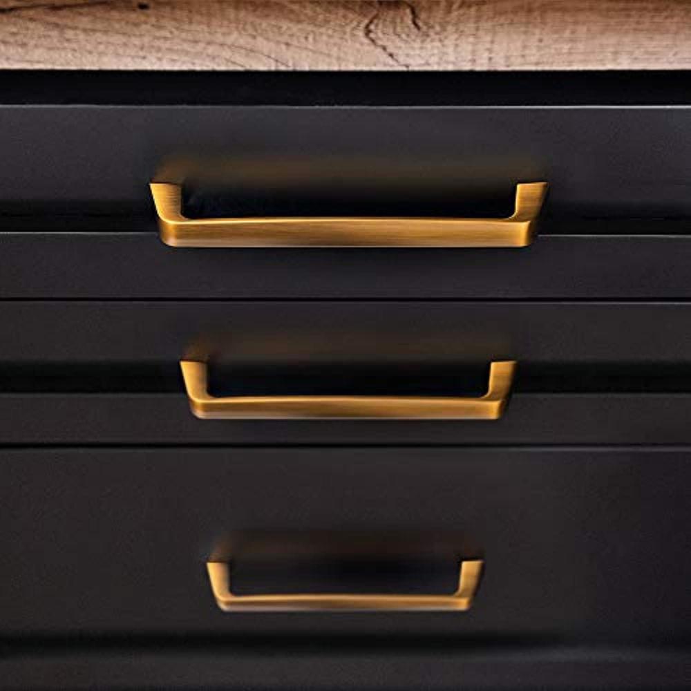 goo-ki brushed brass zinc alloy wide cabinet handles - 5.04''( 128mm ) hole center affordable luxury cabinet pull hardware fo