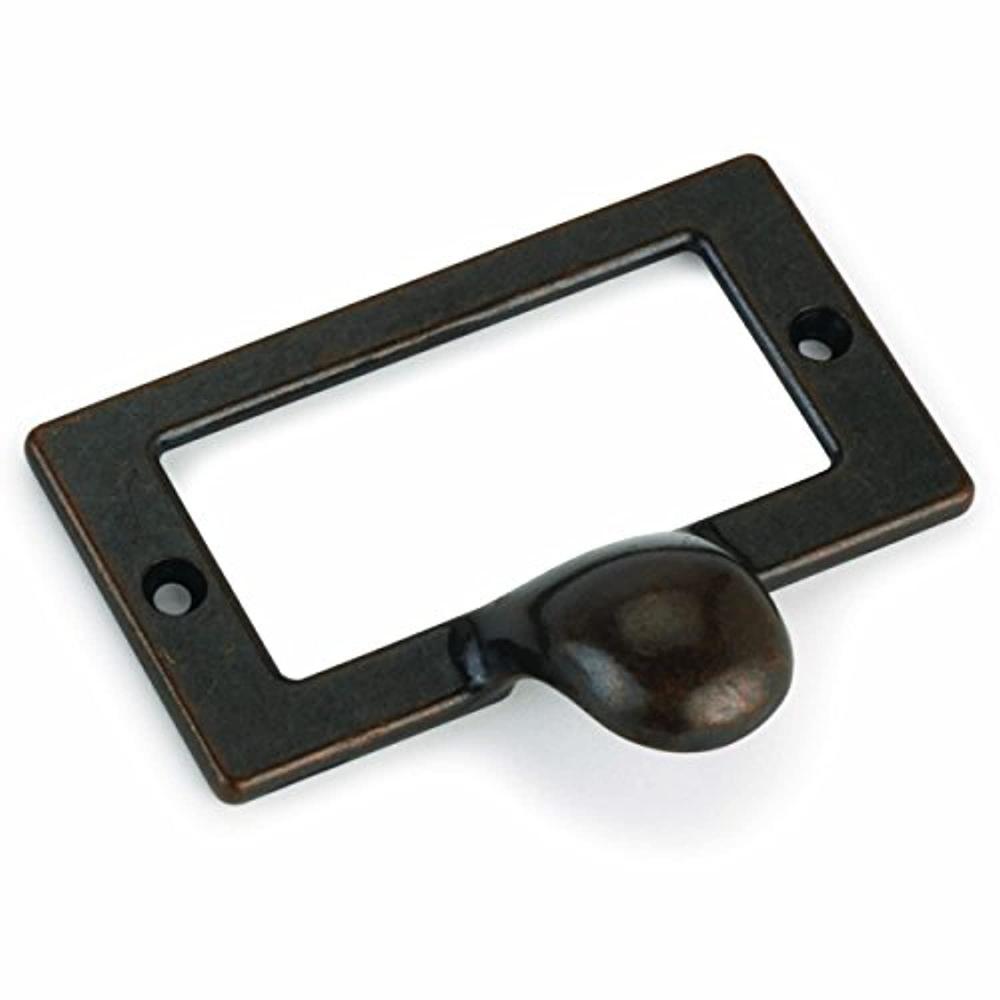 HighPoint drawer pull with card holder, dark copper finish