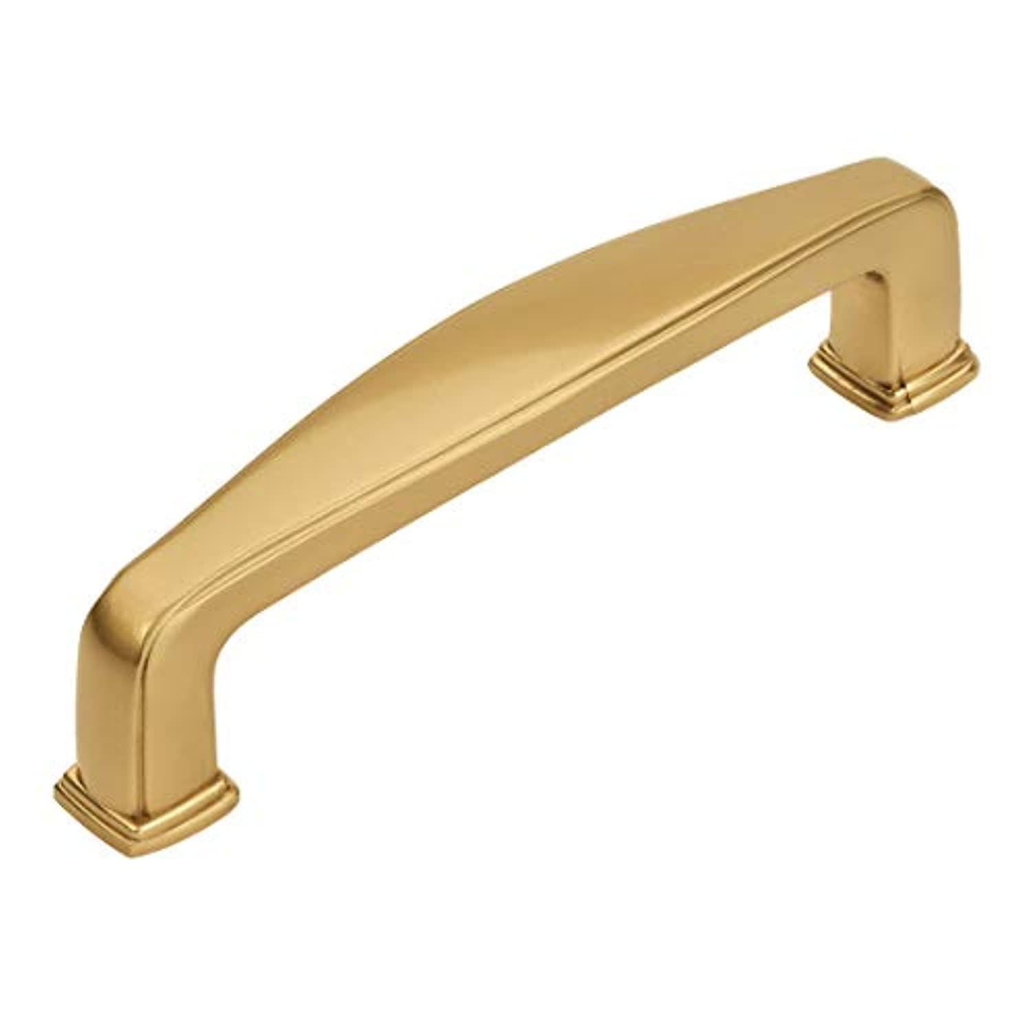 COSMAS 10 pack - cosmas 4390gc gold champagne modern cabinet hardware handle pull - 3-1/2" inch (89mm) hole centers