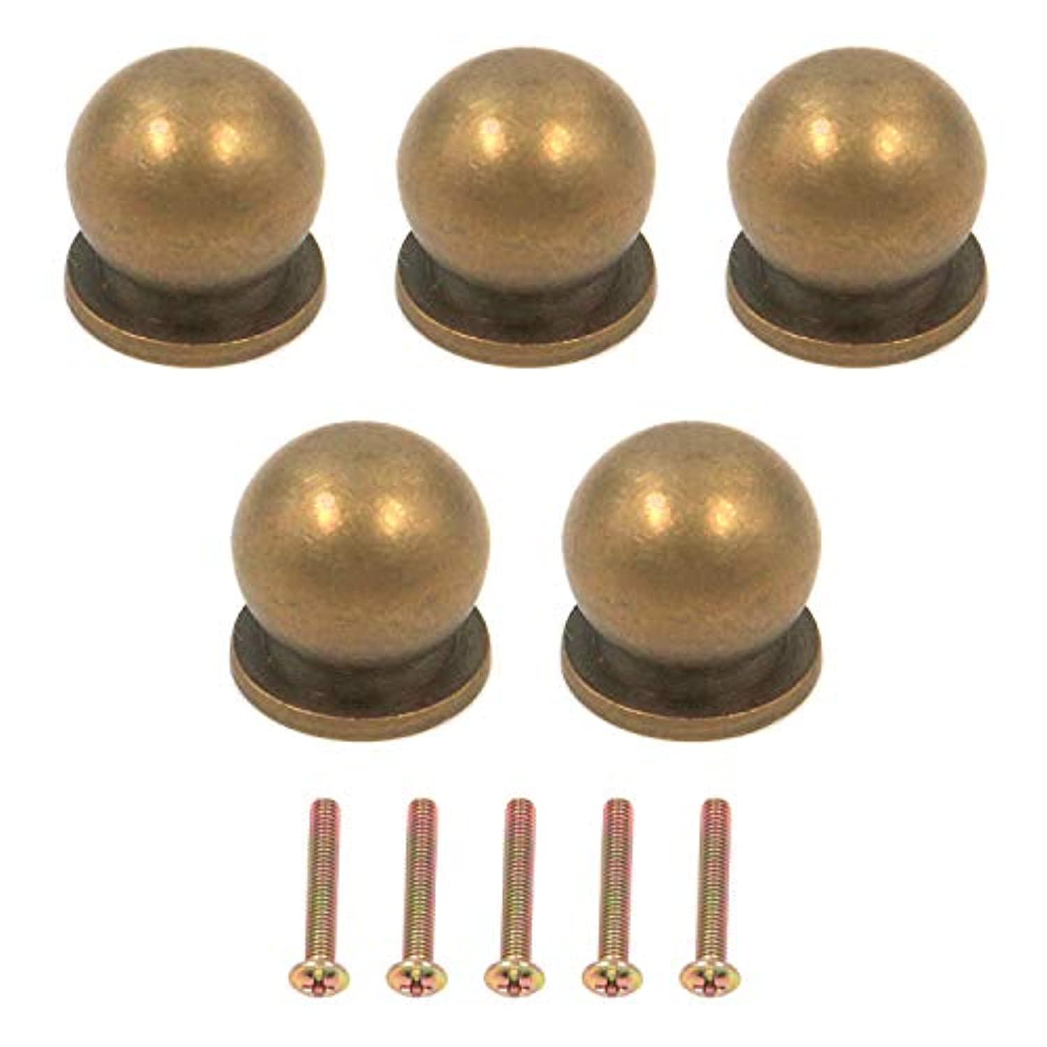 Mcredy knobs for dresser drawers mcredy brass knobs round 0.47" dia gold with mounting screws cabinet brass knobs and pulls pack of 