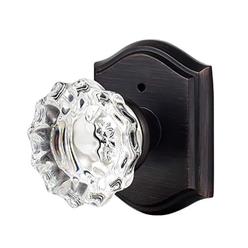 clctk crystal glass door knobs interior with lock, vintage privacy door knob for bedroom/bathroom, oil rubbed bronze