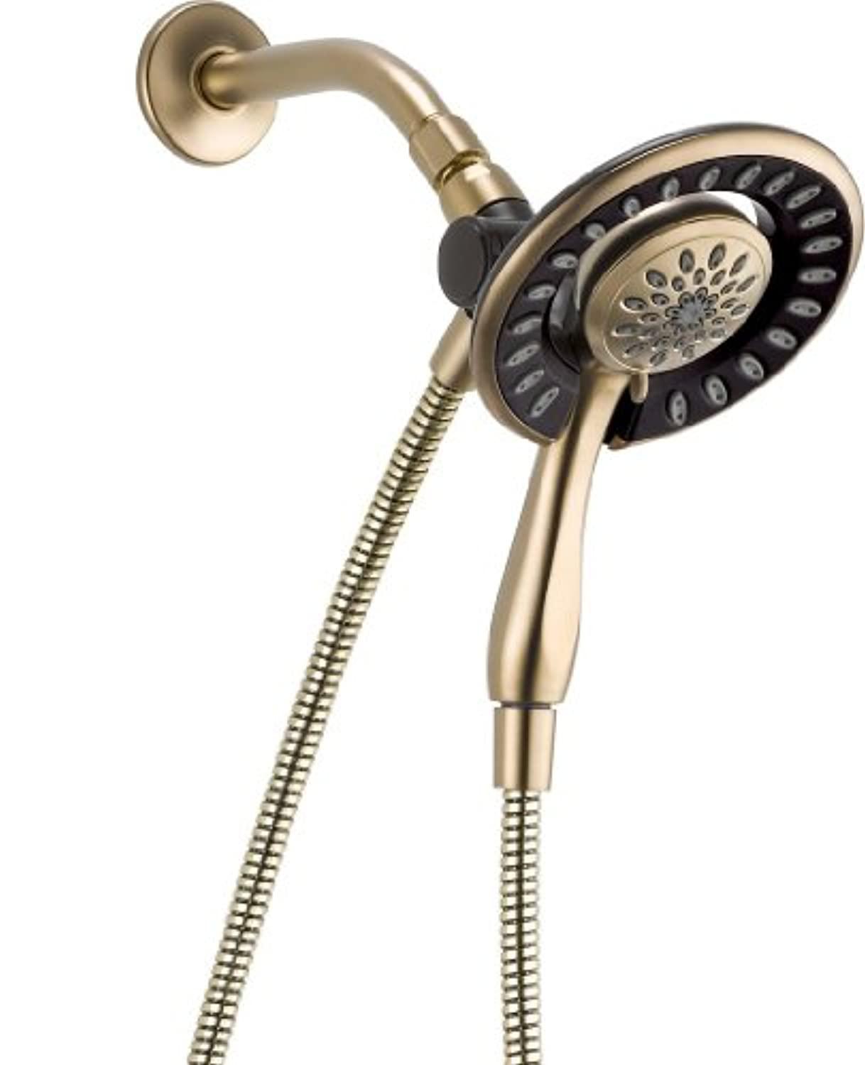 Delta Faucet delta 4-spray touch-clean in2ition 2-in-1 dual hand held shower head with hose, champagne bronze 58065-cz