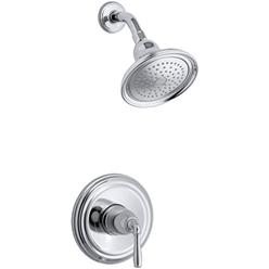 kohler k-ts396-4-cp devonshire(r) rite-temp(r) shower valve trim with lever handle and 2.5 gpm showerhead, 11.75 x 8.00 x 6.2
